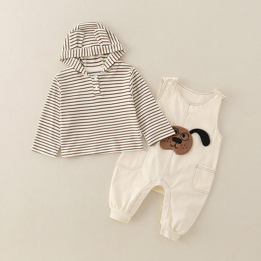 Baby & Toddler Animal Print 2-Piece Cotton Set | Sweatshirt & Pants in Playful Cartoon Designs