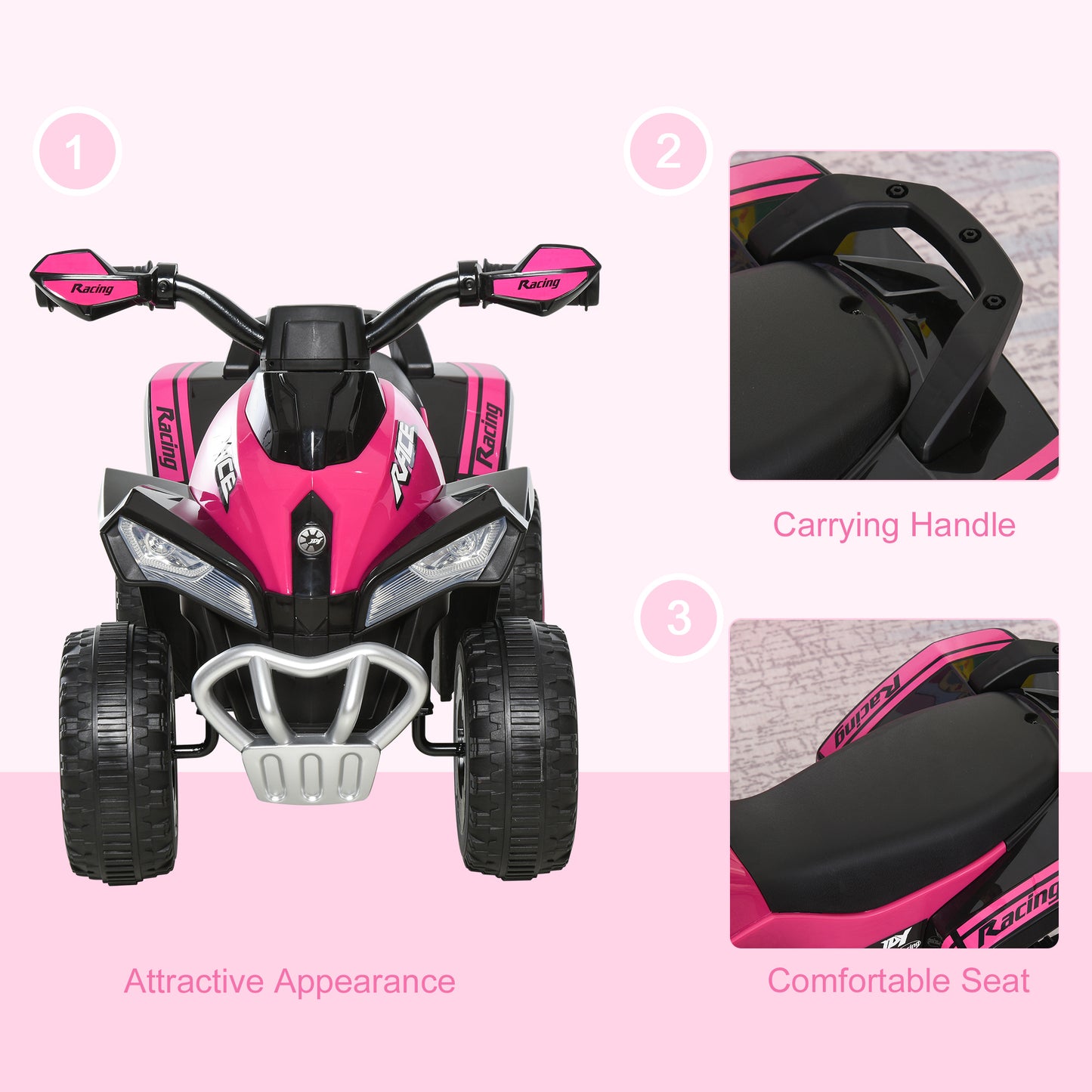 Toddler Push Car Foot-to-Floor 4 Wheels Music Light For Kid