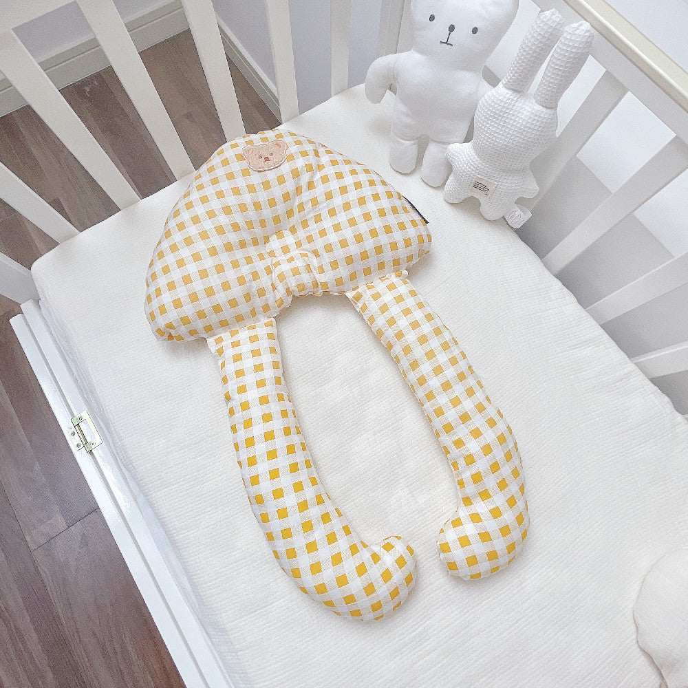Baby Head-Shaping Comfort Pillow – Soft Cotton Newborn Positioner with Wrap-Around Support (0–12 Months)
