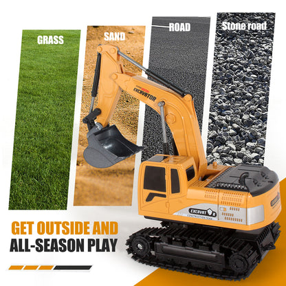 RC Excavator Truck – Remote Control Construction Vehicle with Metal Shovel & Lights