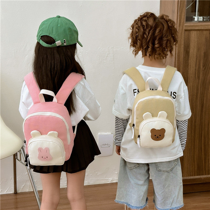 Kids Canvas Bunny Backpack (Kindergarten + Toddler) – Lightweight & Adjustable