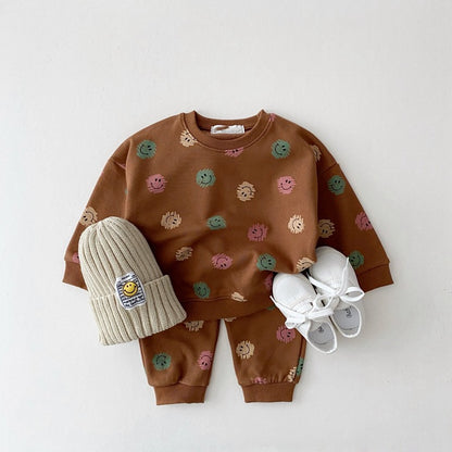 Baby Bear Embroidered Sweatshirt & Pants Set – Soft Cotton Two-Piece Outfit