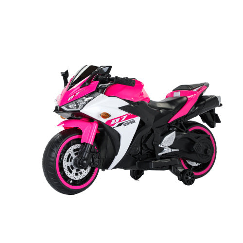 12V Kids Electric Motorcycle Ride-On Toy with Training Wheels