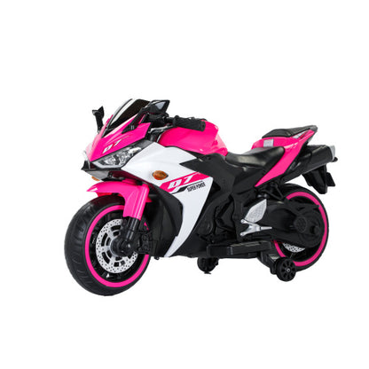 12V Kids Electric Motorcycle Ride-On Toy with Training Wheels