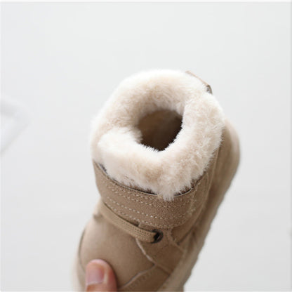 Suede Fleece-Lined Ankle Boots for Baby & Toddler – Warm Non-Slip Winter Snow Boots