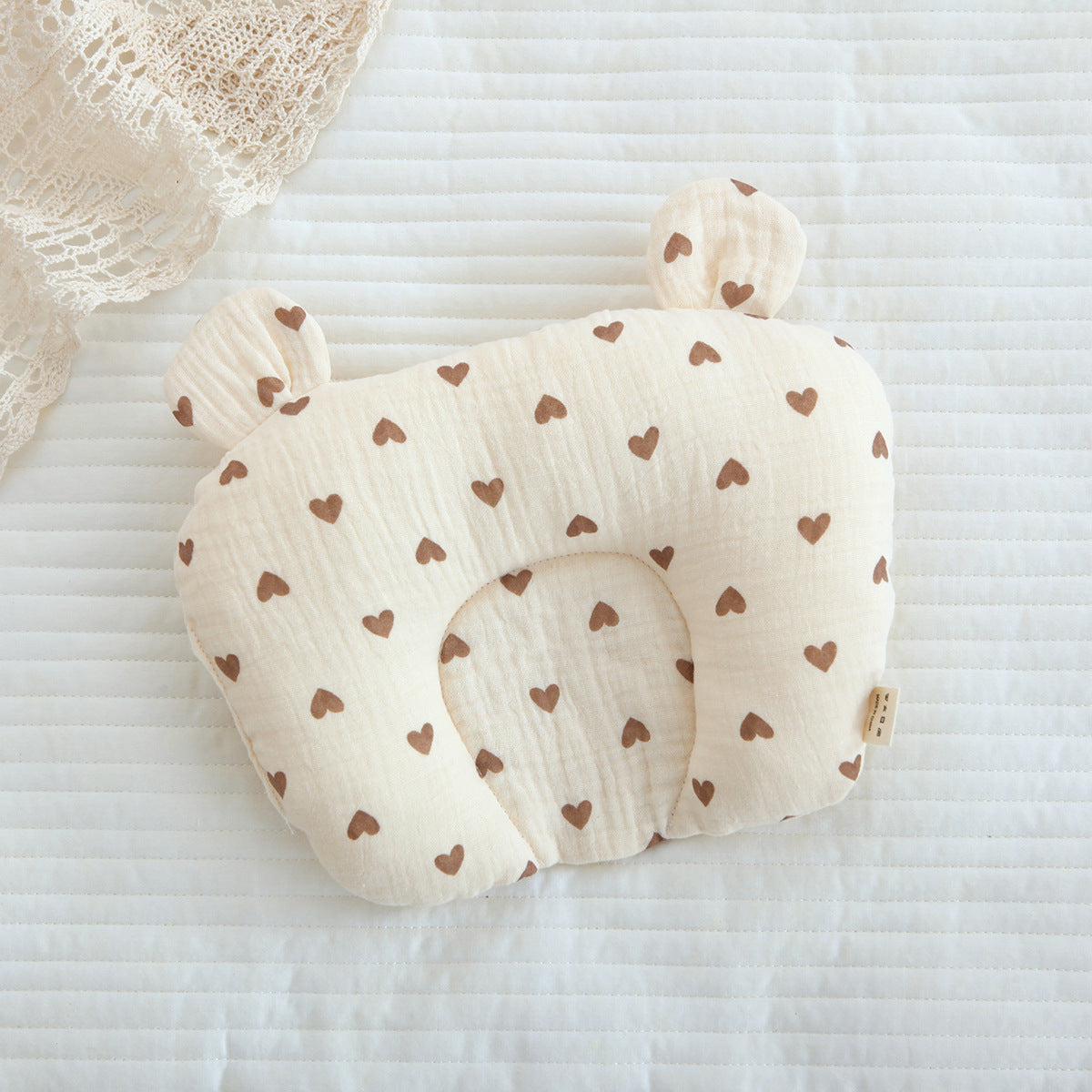 Cotton Gauze Baby Head Support Pillow – Soft Cartoon Infant Pillow