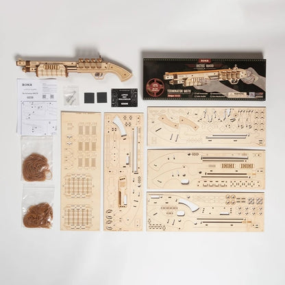 ROKR 3D Wooden Revolver Gun Puzzle – DIY Mechanical Model for Kids & Teens (LQ401)