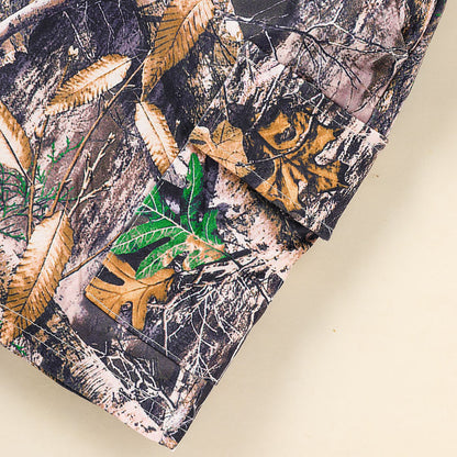 Toddler Baby Boy Camo 2-Piece Outfit – Short Sleeve Hoodie & Pocket Shorts