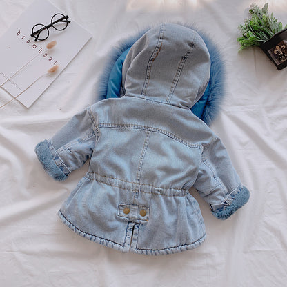 Little Baby Cozy Denim Hooded Coat (Warm Lined | Fall & Winter Essential)