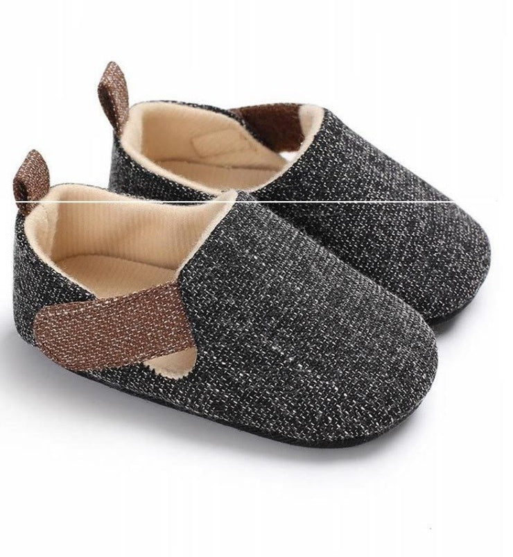 Denim-Look Slip-On Baby Loafers | Soft-Sole Casual Crib Shoes for Boys