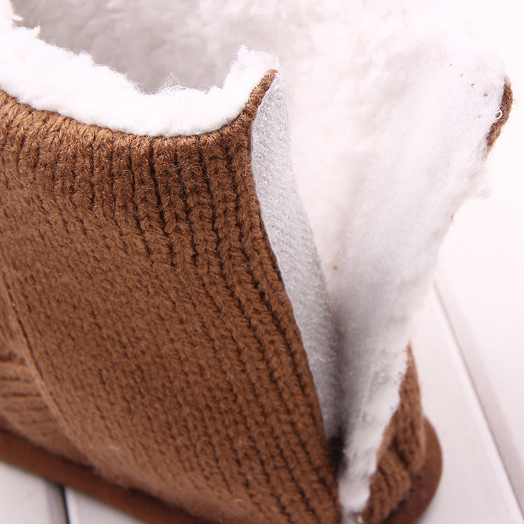 Cozy Bear Baby Booties – Soft Cotton Toddler Shoes with Warm Plush Lining