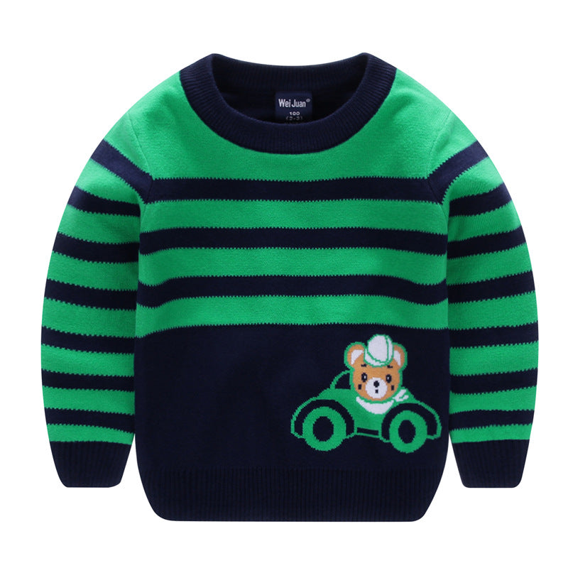 Kids Cartoon Animal Knit Sweater Pullover (Crewneck) – Long Sleeve Toddler & Kids Top