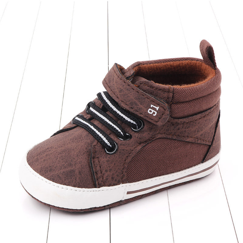 Baby High-Top Sneakers (6–18 Months) – Breathable Velcro First Walker Shoes