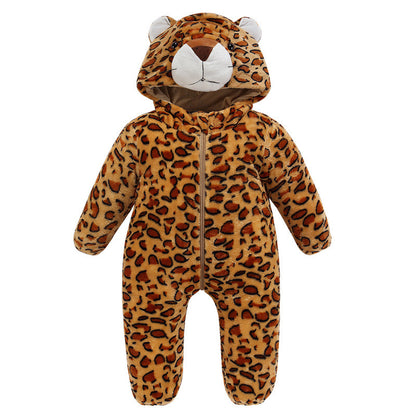 Cozy Animal Hooded Baby Romper – Soft Fleece One-Piece for Fall & Winter (0–3 Years)