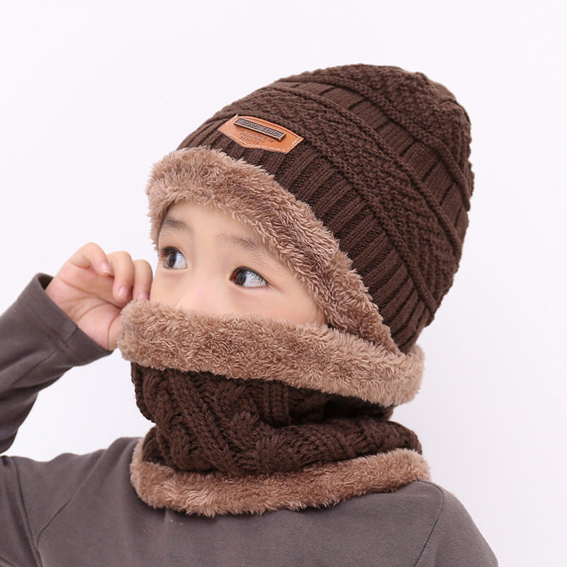 Kids Fleece-Lined Knit Beanie + Neck Warmer Set