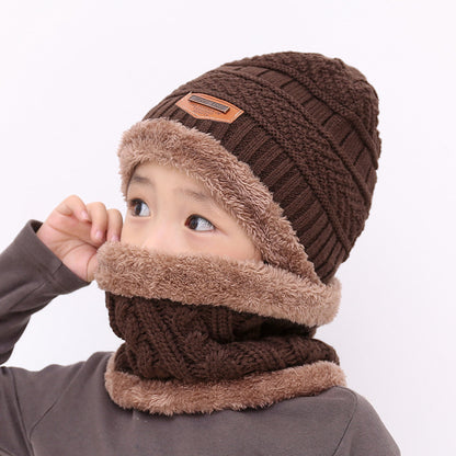 Kids Fleece-Lined Knit Beanie + Neck Warmer Set