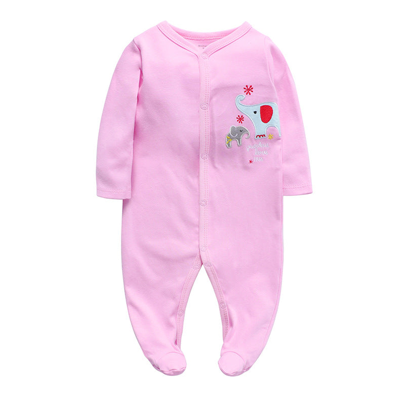 Baby Footed Pajama Romper – Soft Cotton Long-Sleeve Sleeper with Snap Front for Newborns & Infants (3–12 Months)