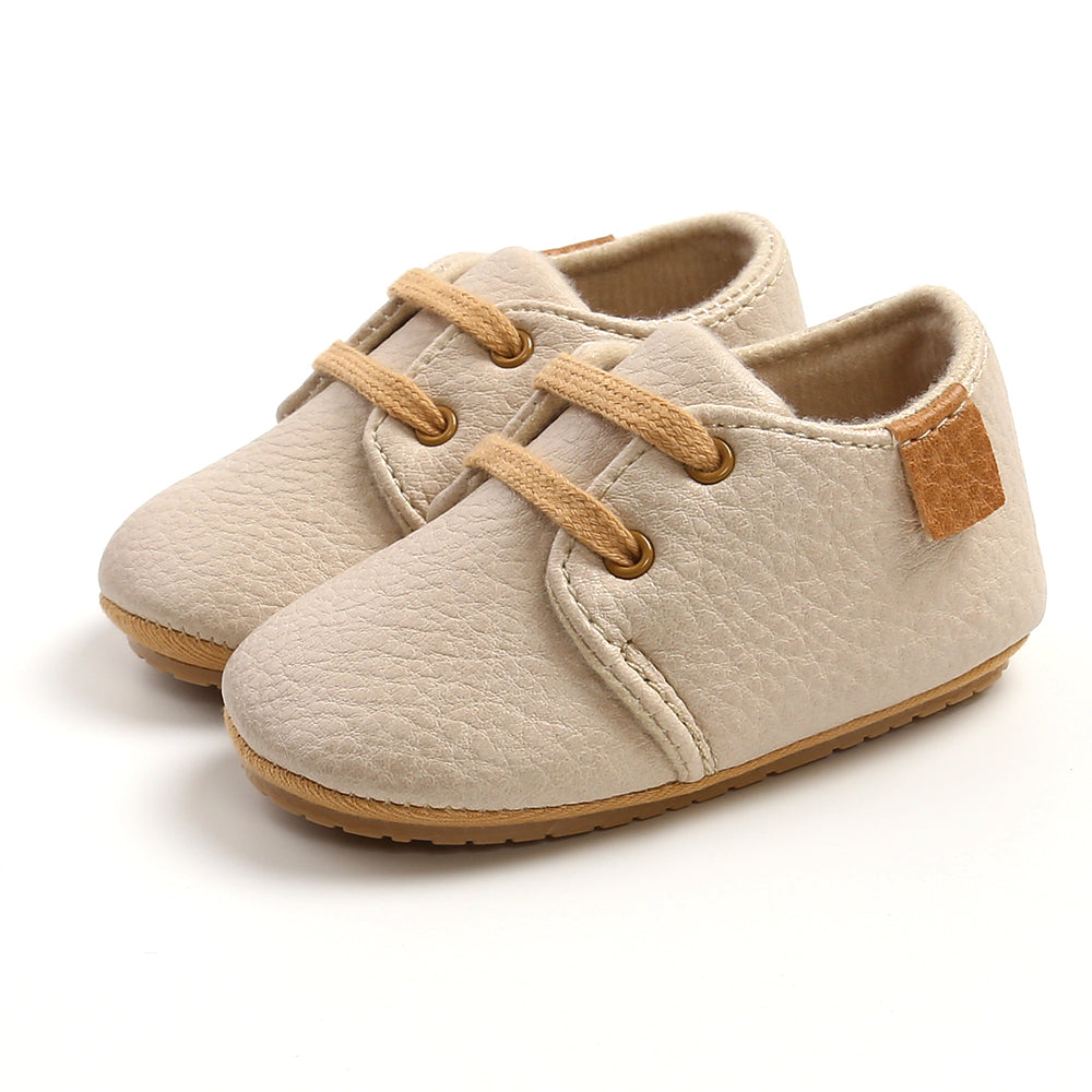 Baby Soft-Sole Lace-Up Shoes (Faux Leather) – Classic Crib & First Walker Style