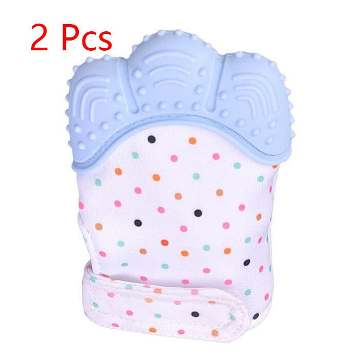 Silicone Teething Mitten for Babies – BPA-Free Chew Glove with Velcro Wrist Strap (3–12 Months)
