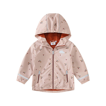 Floral Waterproof Rain Jacket & Bib Pants Set – Kids' Outdoor Wet Weather Suit