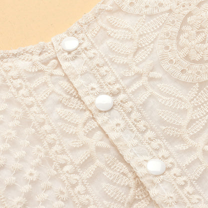 Lace Baby Girl Romper Dress with Flutter Sleeves – Soft Cotton Outfit (0–24 Months)