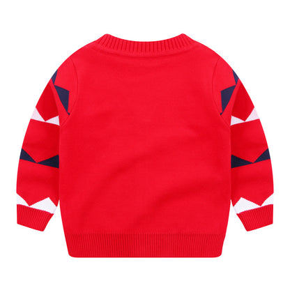 Boys Dinosaur Knit Cardigan Sweater (1–6 Years) – Button-Front V-Neck Cotton Blend