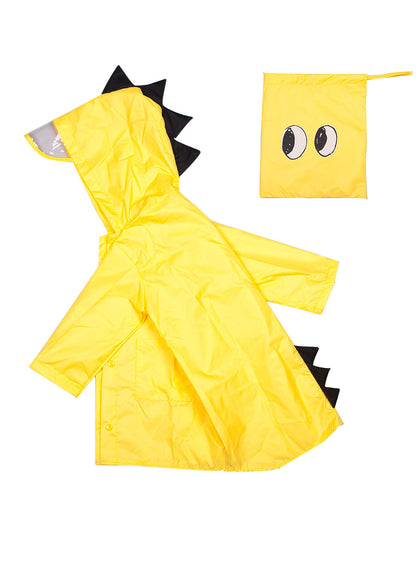 Dinosaur Spike Hooded Raincoat for Kids – Waterproof Rain Jacket with 3D Back Spines