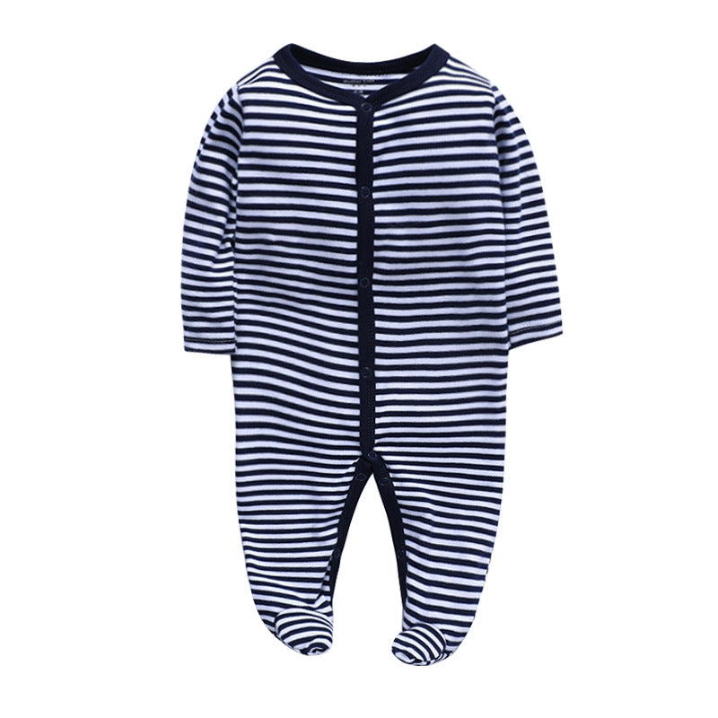 Baby Footed Pajama Romper – Soft Cotton Long-Sleeve Sleeper with Snap Front for Newborns & Infants (3–12 Months)