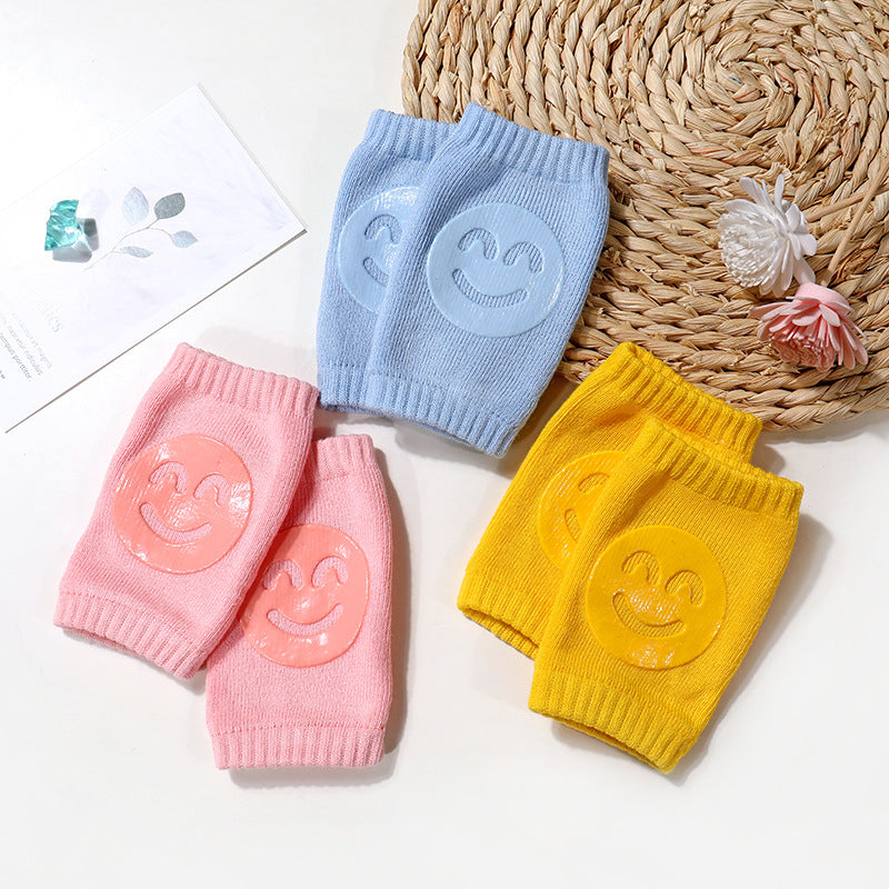 Smiley Face Baby Knee Pads – Soft Anti-Slip Crawling Protectors for Babies & Toddlers
