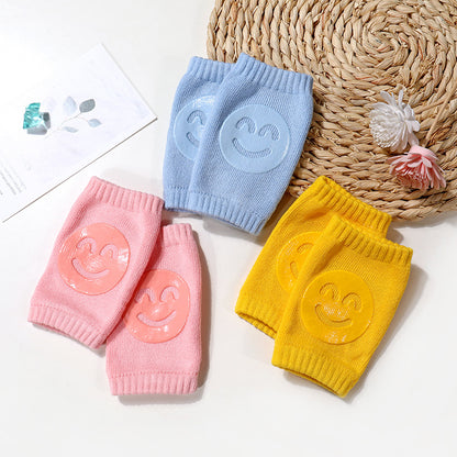Smiley Face Baby Knee Pads – Soft Anti-Slip Crawling Protectors for Babies & Toddlers