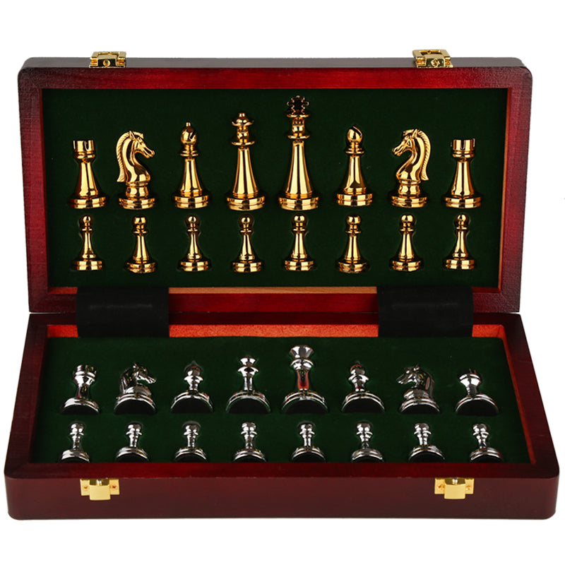 Premium Metal Chess Set for Kids & Families – Foldable Board with Gift Box