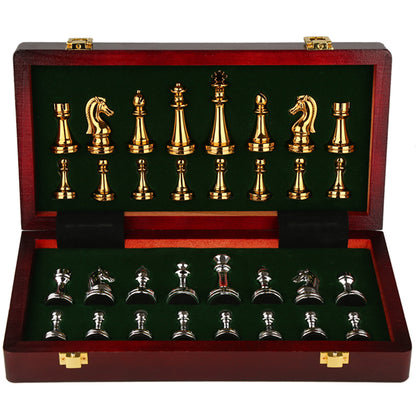 Premium Metal Chess Set for Kids & Families – Foldable Board with Gift Box