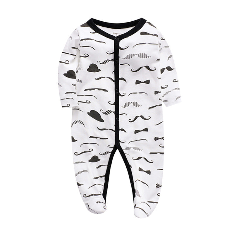Baby Footed Pajama Romper – Soft Cotton Long-Sleeve Sleeper with Snap Front for Newborns & Infants (3–12 Months)