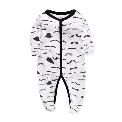 Baby Footed Pajama Romper – Soft Cotton Long-Sleeve Sleeper with Snap Front for Newborns & Infants (3–12 Months)