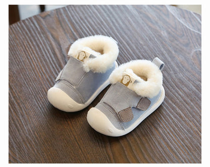 Cozy Toddler Winter Shoes with Fur Lining – Non-Slip Velcro Baby Sneakers