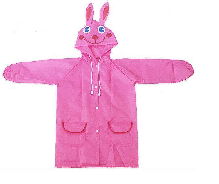 Animal Character Hooded Raincoat for Toddlers & Kids – Duck, Frog, Bunny & More