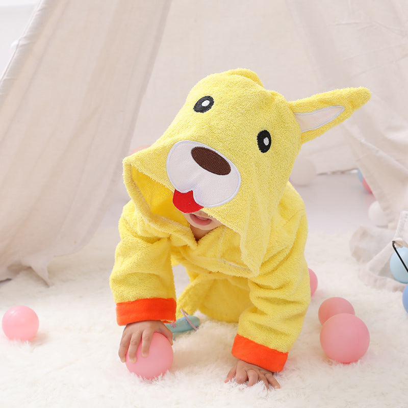 Baby Hooded Bathrobe – Cute Animal Cotton Bath Towel for Infants & Toddlers