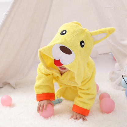 Baby Hooded Bathrobe – Cute Animal Cotton Bath Towel for Infants & Toddlers