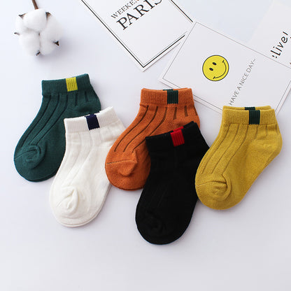 Boys Ankle Socks (5-Pack) – Lightweight Cotton Blend Socks for Kids