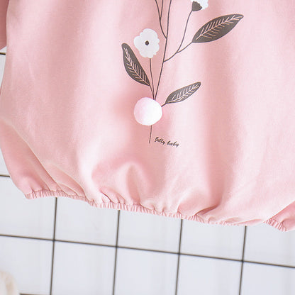 Baby Girl Floral Sweatshirt & Jogger Set (2-Piece) – Soft Cotton Pullover Outfit