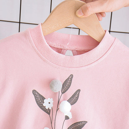 Baby Girl Floral Sweatshirt & Jogger Set (2-Piece) – Soft Cotton Pullover Outfit