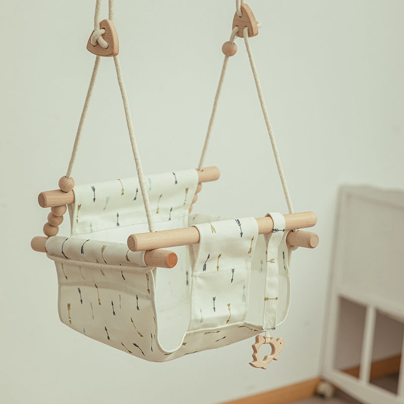 Cotton Canvas Baby Swing Chair with Cushion – Indoor & Outdoor Hanging Seat for Toddlers & Kids