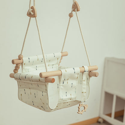 Cotton Canvas Baby Swing Chair with Cushion – Indoor & Outdoor Hanging Seat for Toddlers & Kids