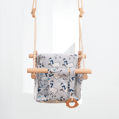 Cotton Canvas Baby Swing Chair with Cushion – Indoor & Outdoor Hanging Seat for Toddlers & Kids