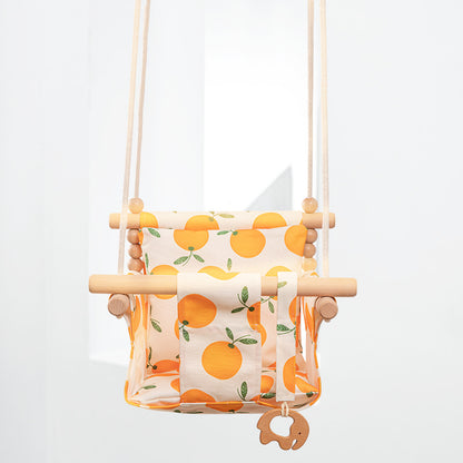 Cotton Canvas Baby Swing Chair with Cushion – Indoor & Outdoor Hanging Seat for Toddlers & Kids
