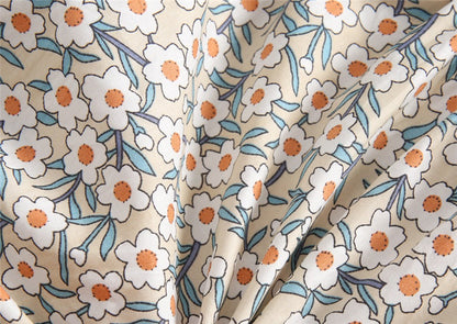 Baby Girl Vintage Floral Print Romper with Teal Ruffle Flutter Sleeves