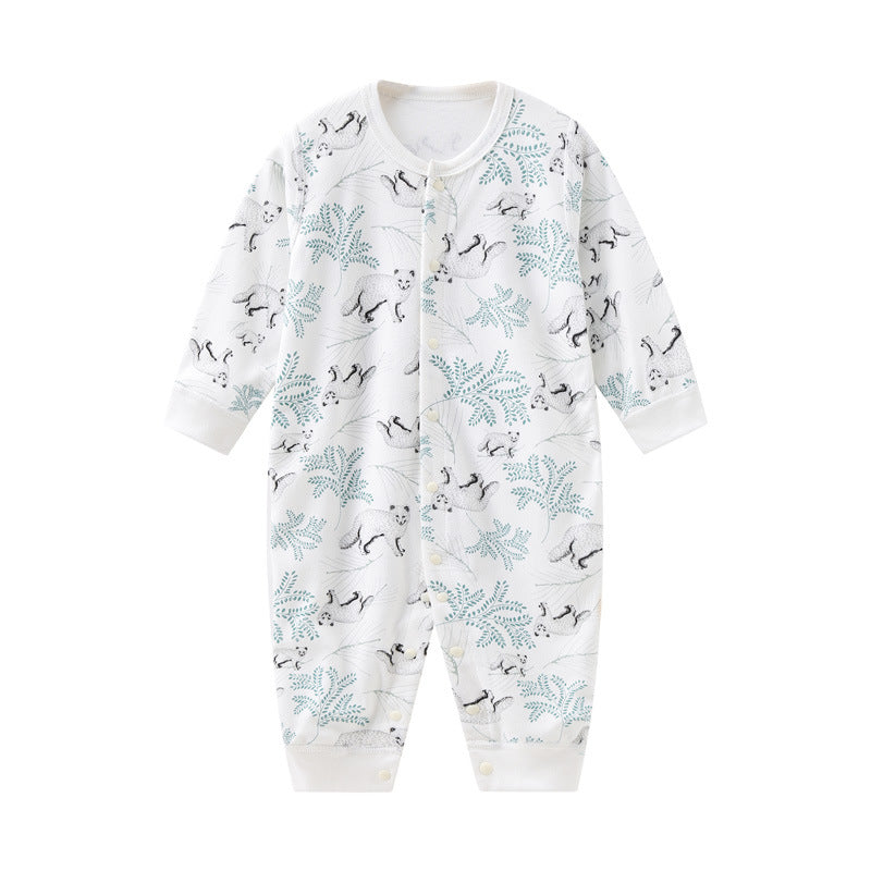 Baby Long-Sleeve Cotton Romper – Soft Printed One-Piece for Newborns & Toddlers