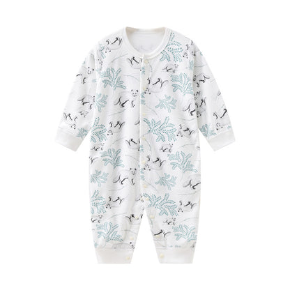 Baby Long-Sleeve Cotton Romper – Soft Printed One-Piece for Newborns & Toddlers