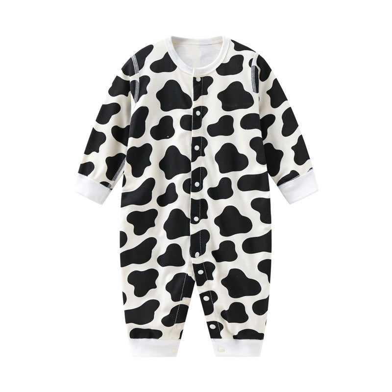 Baby Long-Sleeve Cotton Romper – Soft Printed One-Piece for Newborns & Toddlers