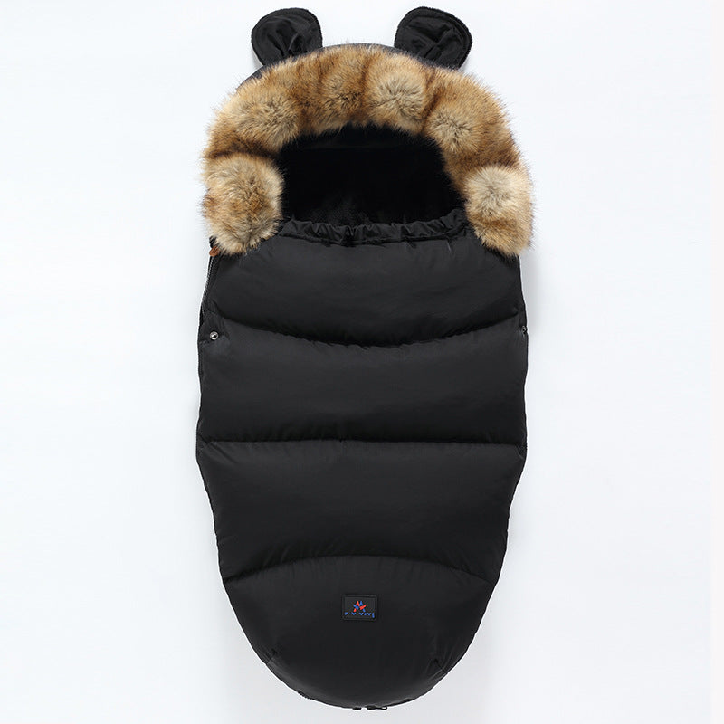 Baby Winter Stroller Sleeping Bag & Footmuff (0–3 Years) – Thick Warm Bunting Bag with Zipper Design